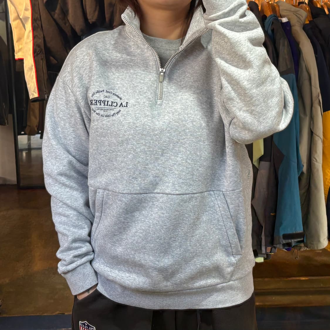 NBA 멜란지 반집업 맨투맨 상품이미지1