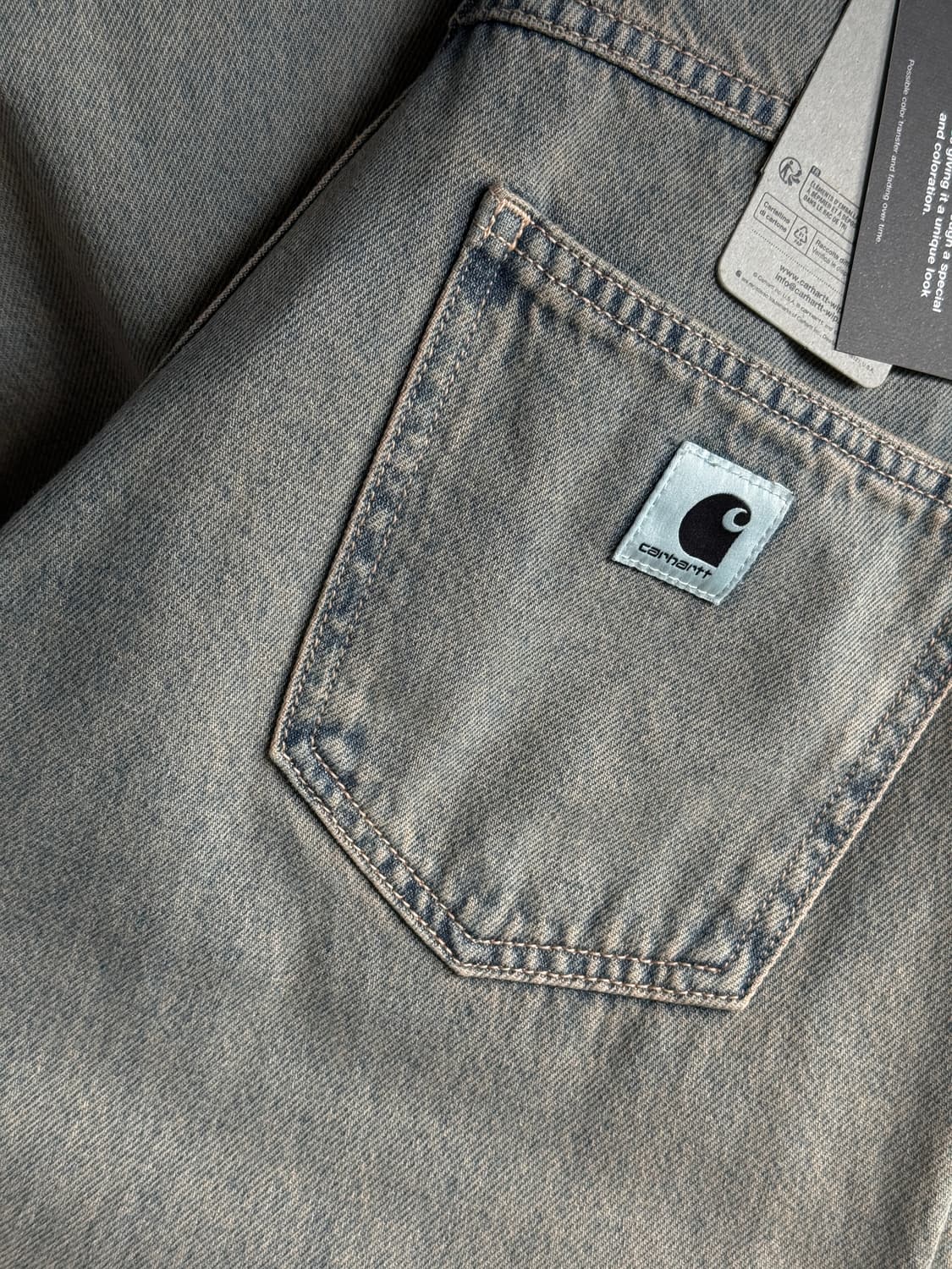 칼하트 W 브랜든 팬츠 스미스타운 블루/레더 가먼트 다이드  / 사이즈  상품이미지2