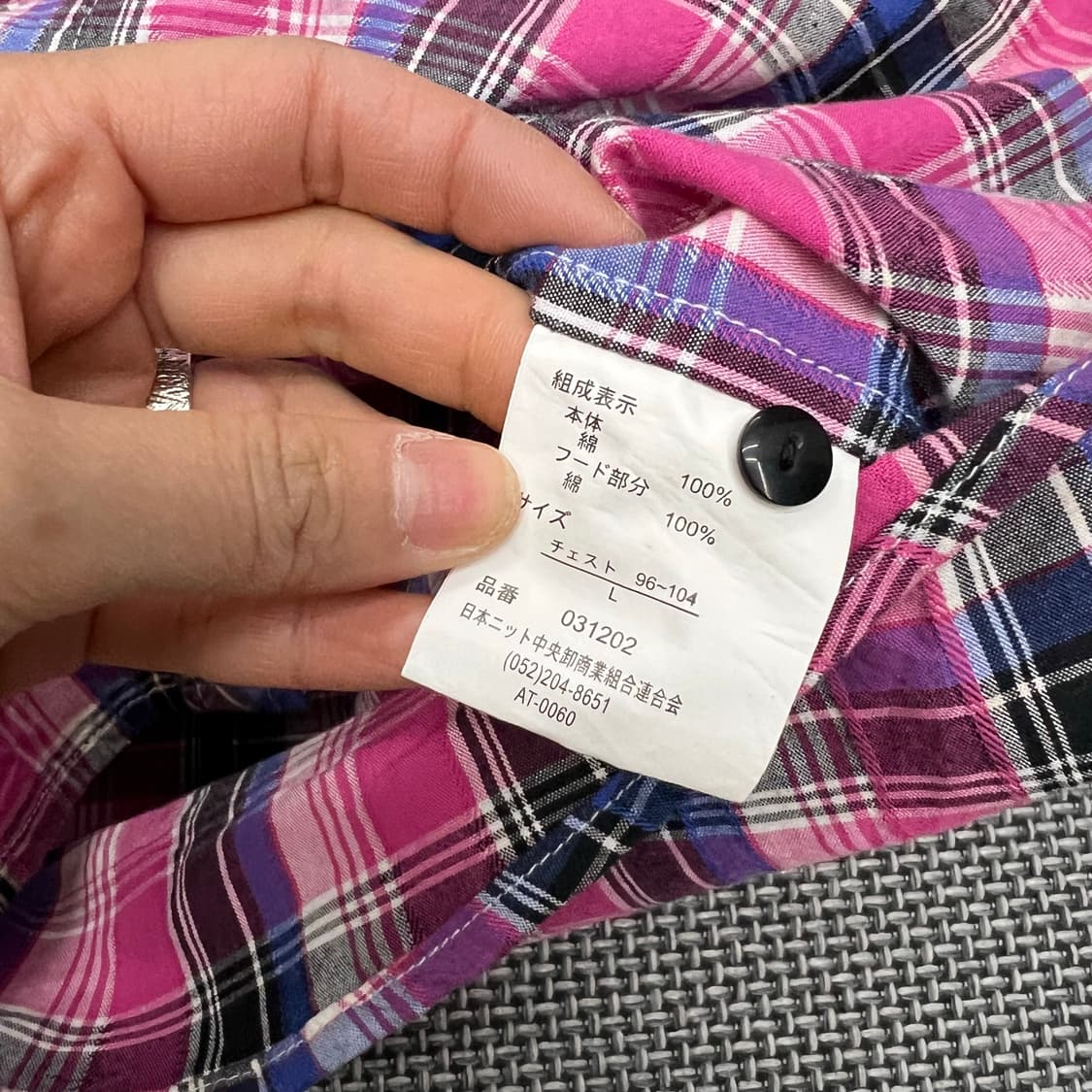 빈티지 자수와펜 체크 반팔셔츠 상품이미지3