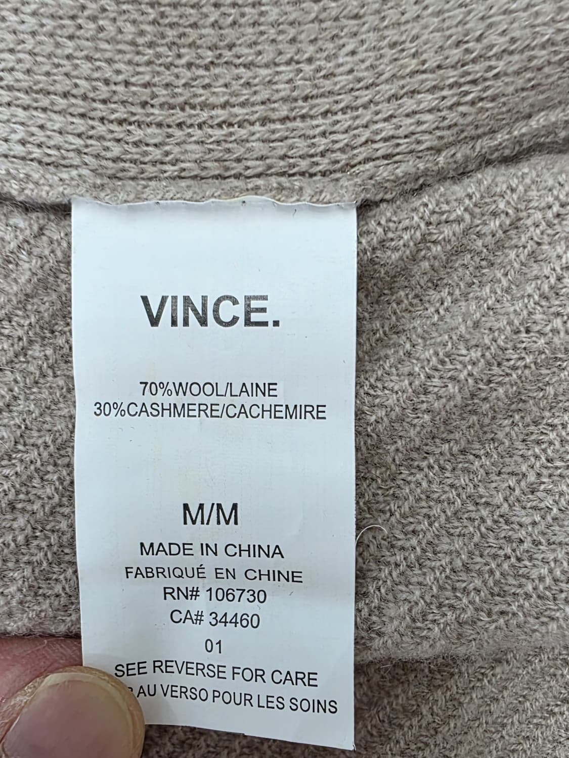 한섬 VINCE 빈스 캐시미어 벨트 니트 가디건 F 새상품 상품이미지9