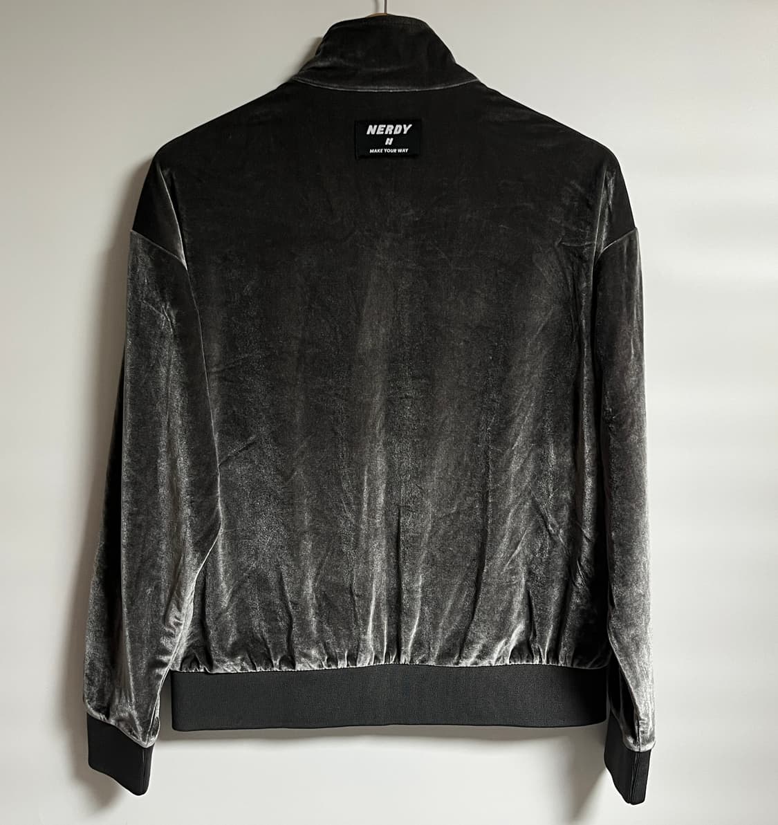 널디 오버핏 벨벳 져지 트랙탑 그레이 핑크 XS 상품이미지7