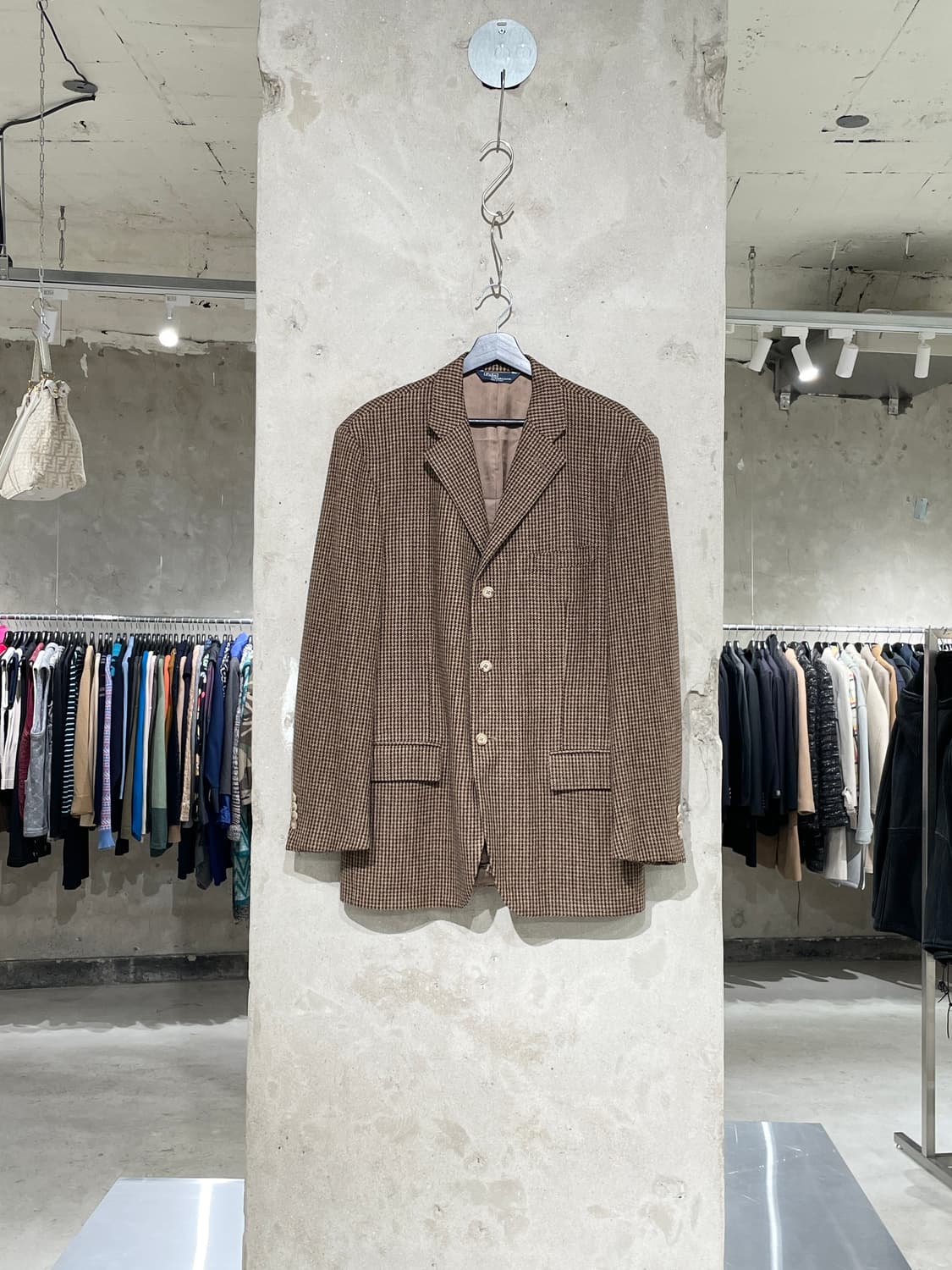 폴로 랄프로렌 블루라벨 브라운 하운드 투스 3B 울 블레이저 상품이미지1