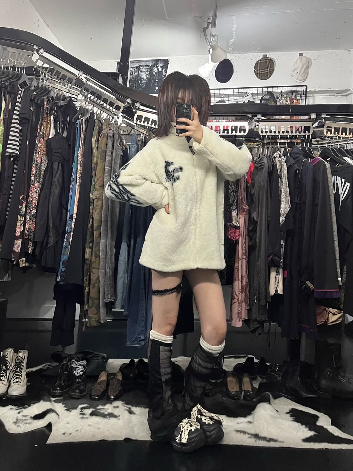 프린팅 오버핏 플리스 집업 상품이미지1