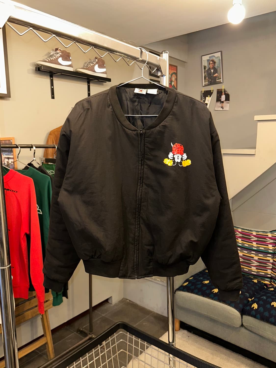 90’s Disney Mickey logo bomber jacket 상품이미지4
