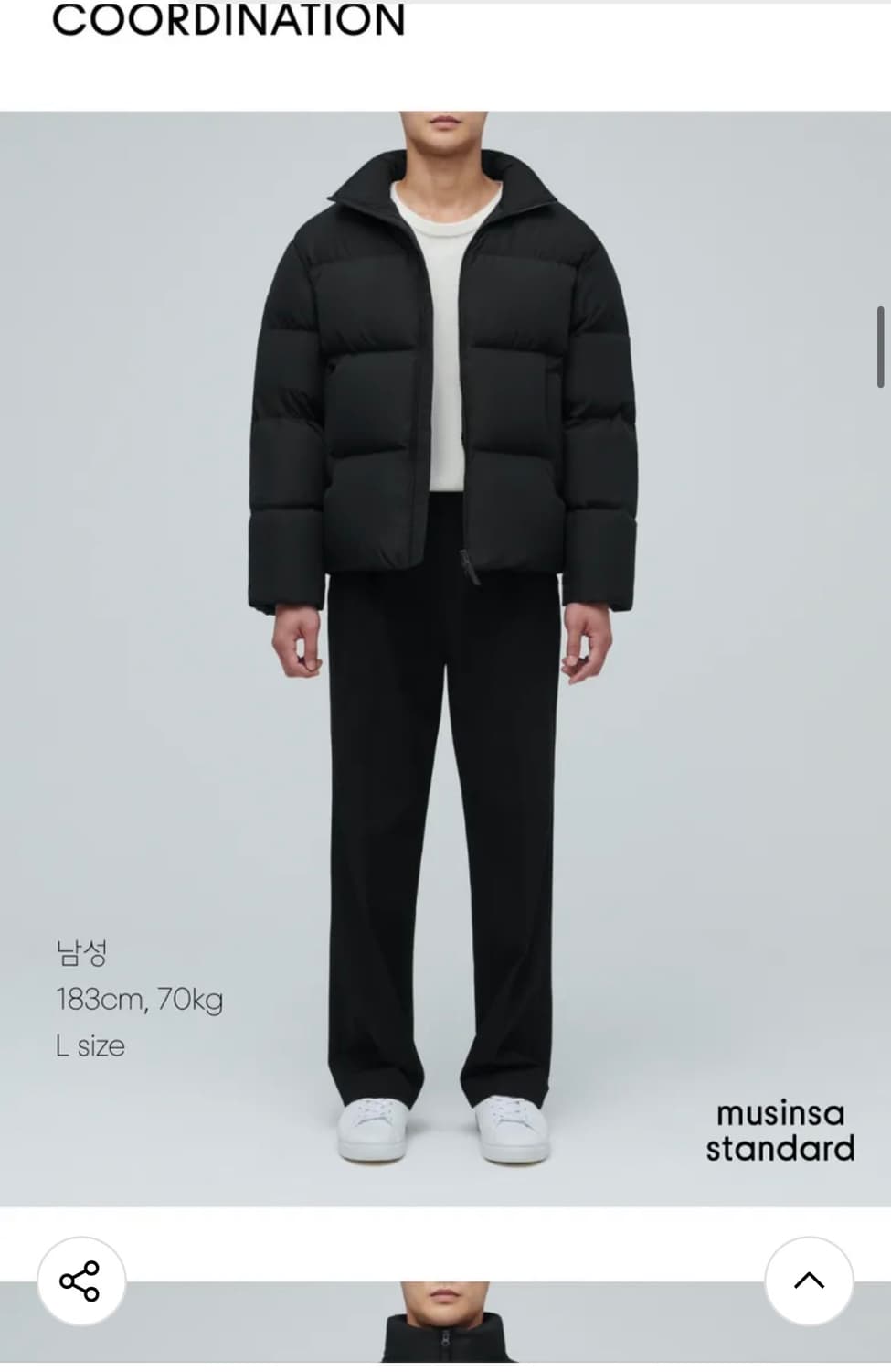 무신사스탠다드 덕다운 숏패딩L 상품이미지2