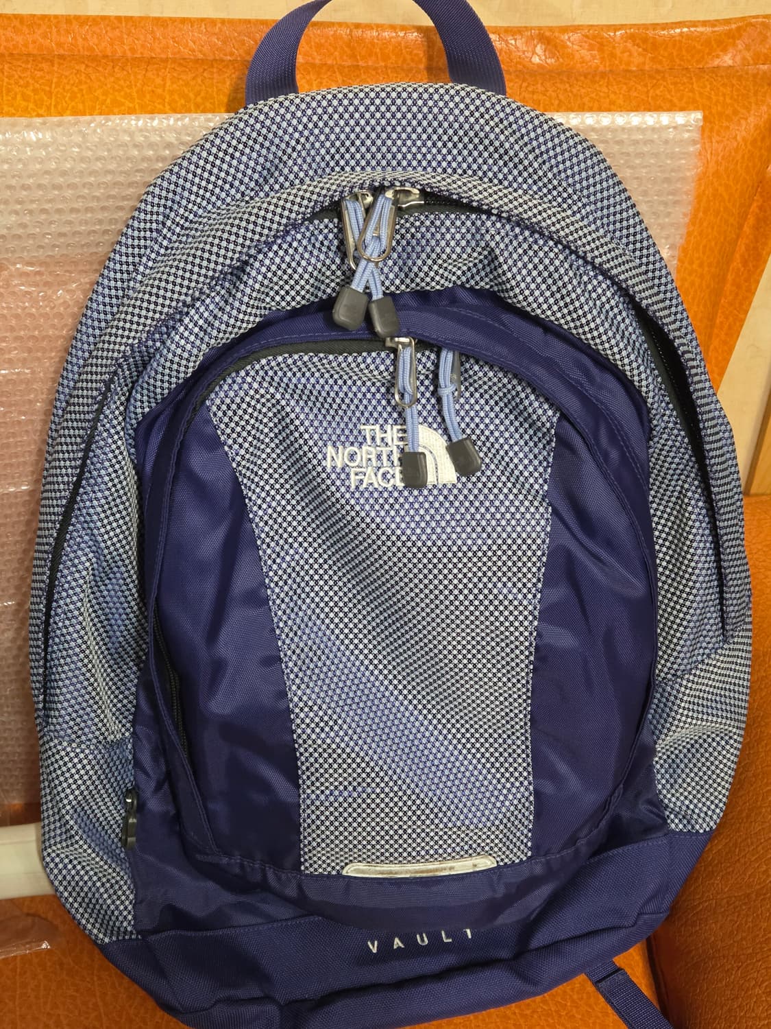 노스페이스 블루 체크 백팩 상품이미지1