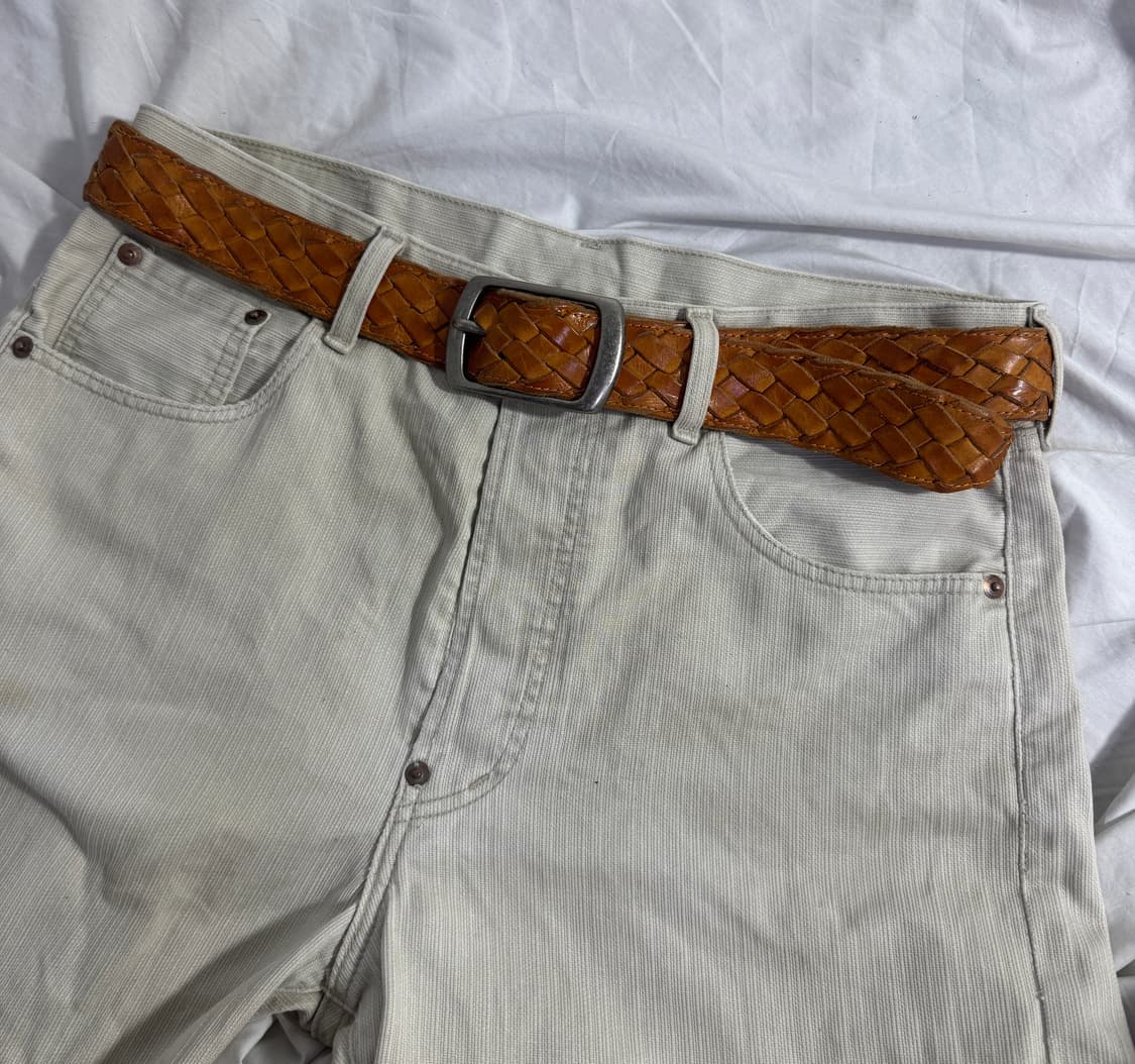 빈티지 위빙 레더 벨트 상품이미지1