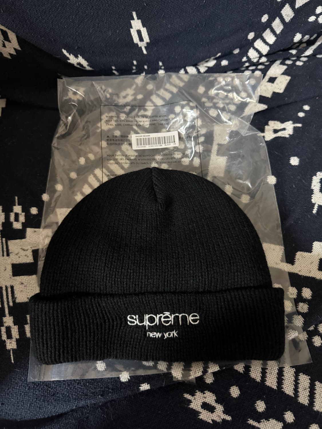 슈프림 레이다 블랙 비니 25FW 상품이미지2