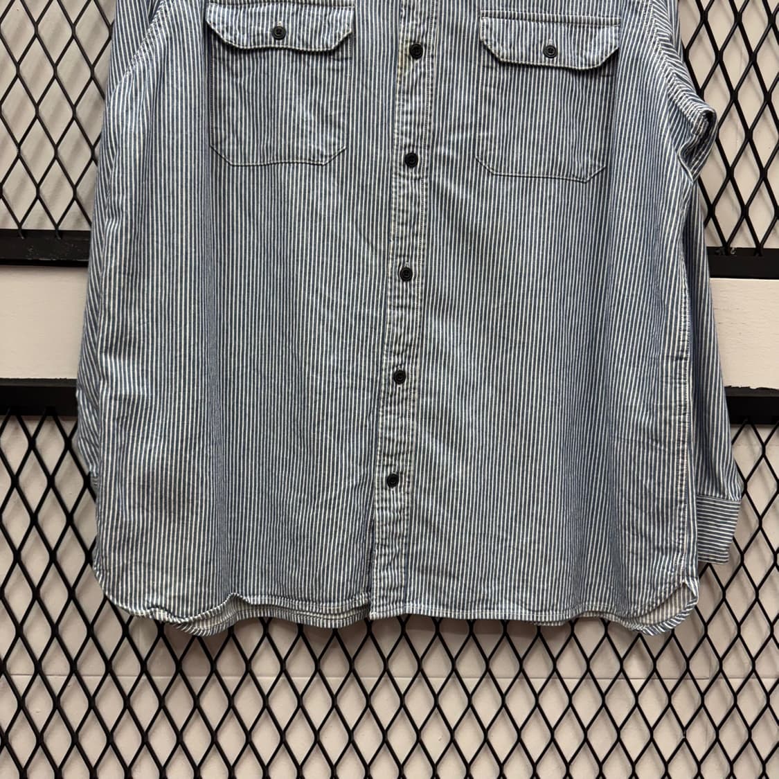 리바이스 워크 셔츠 스트라이프 패턴 투포켓 포인트 인디고 블루 상품이미지4