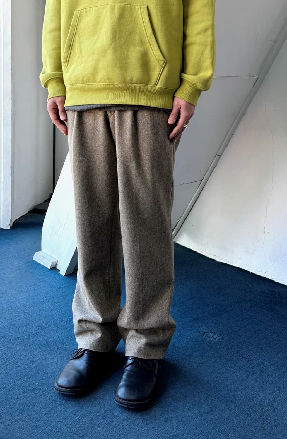 Tweed design 2 tuck wide slacks 상품이미지5