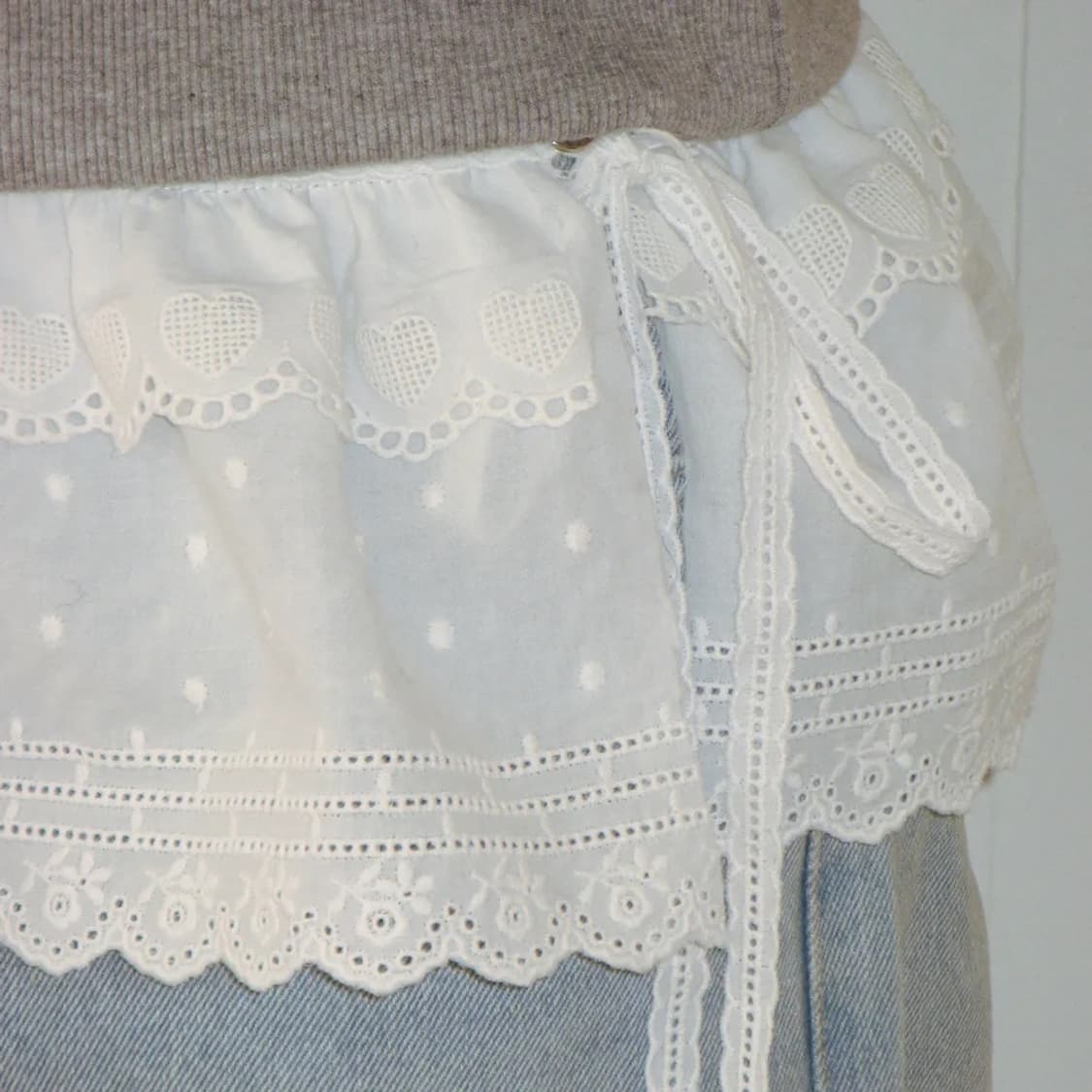 론론 레이어드 벨트 lace layered belt(white) 상품이미지2