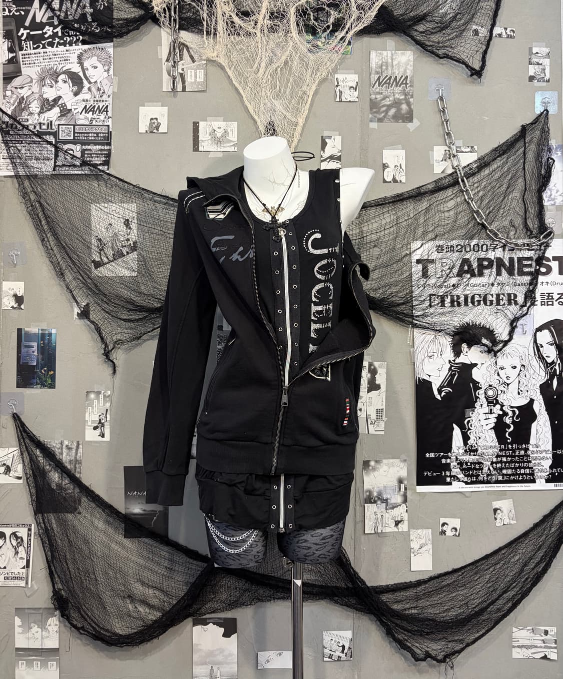 EXR Y2K patch stitch hoodie zip up 상품이미지2