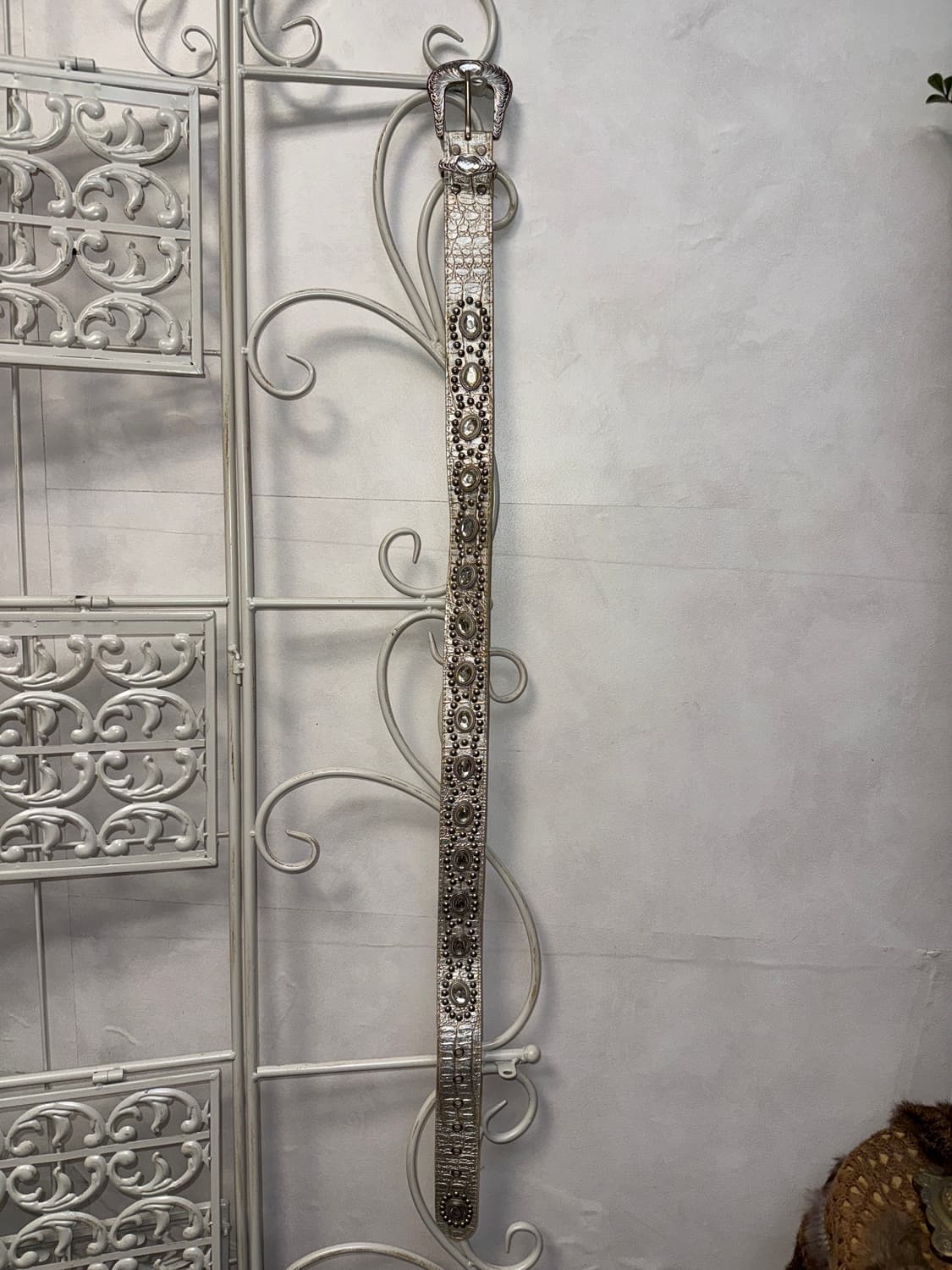 Silver python cubic stud buckle belt 상품이미지4