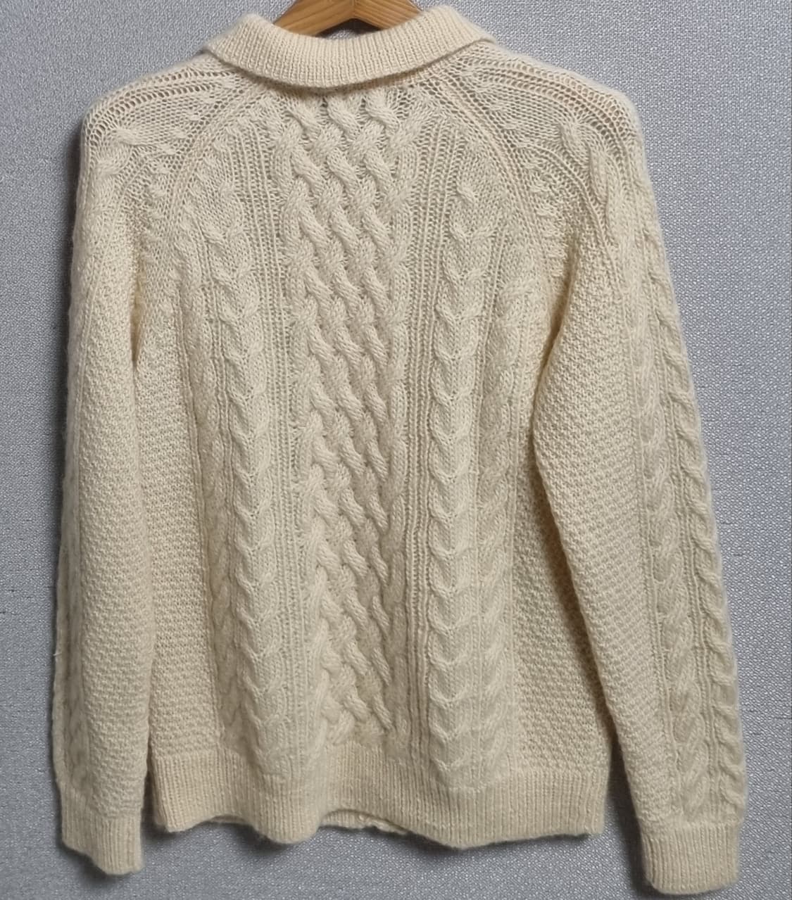 L ) 유니클로 X 아네스 데 라 프라상쥬 울100% 꽈배기 니트 가디건 상품이미지2