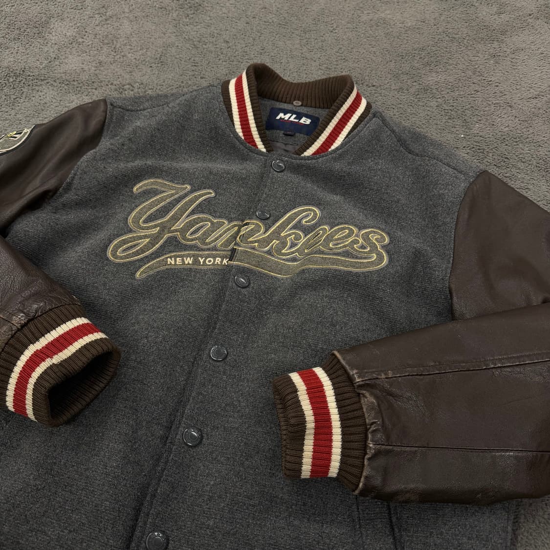 [정품/95] MLB 뉴욕양키즈 레더울바시티 자켓 상품이미지1