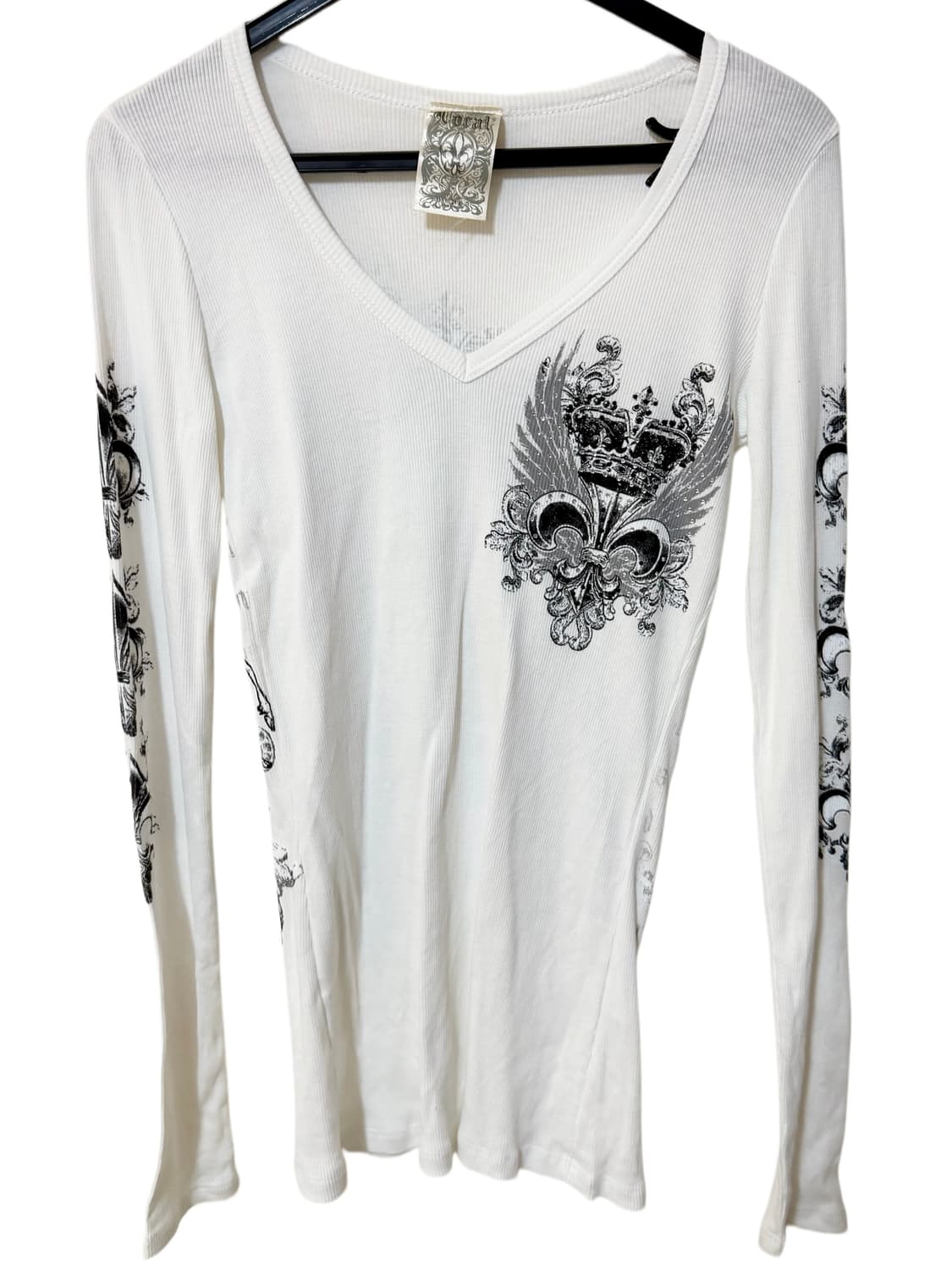 펑크 갸루 y2k 고딕 그래픽 큐빅 롱슬리브 티셔츠 상품이미지2