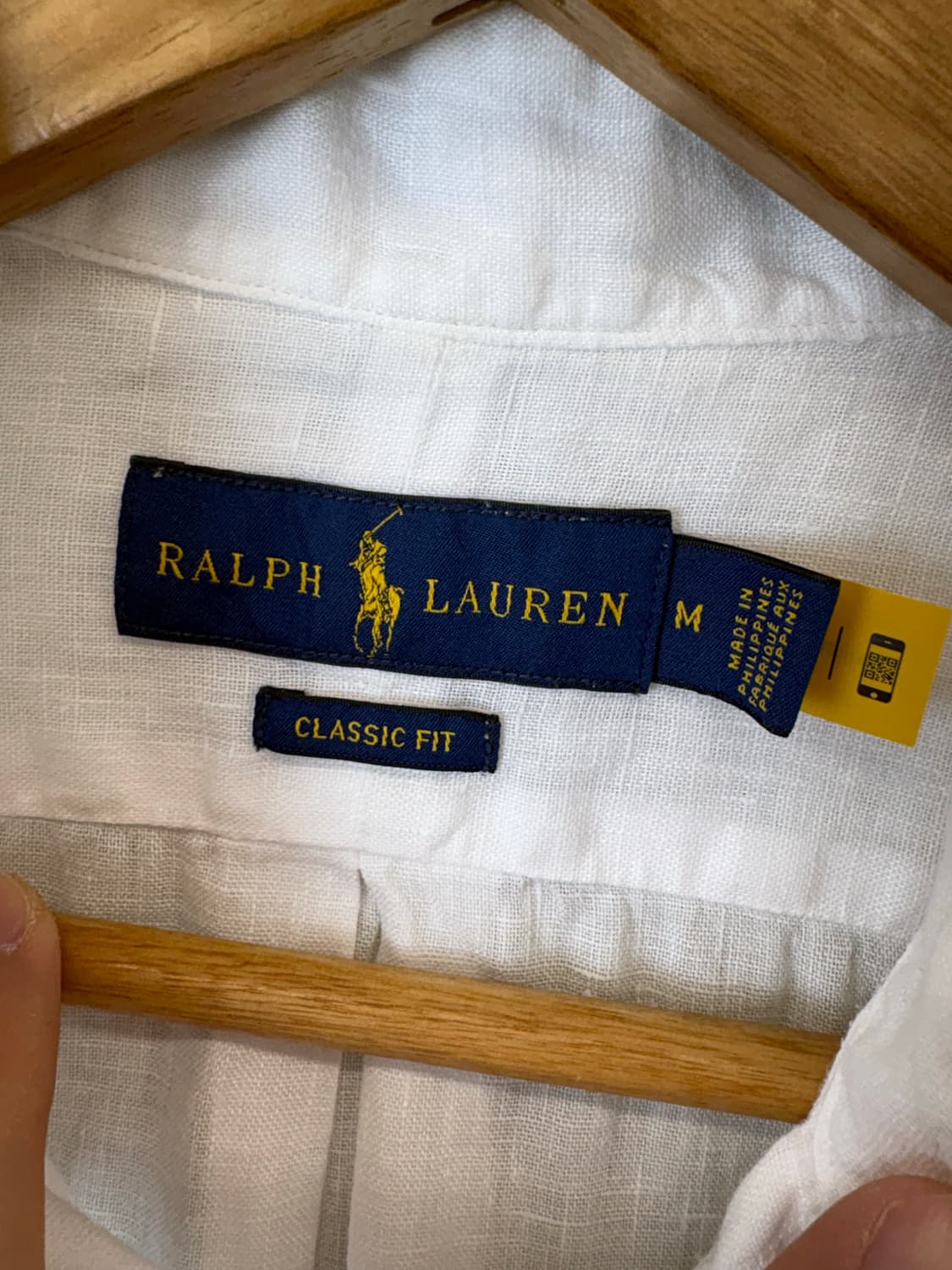 폴로랄프로렌 큐알 인증 화이트 린넨 반팔 셔츠 상품이미지7