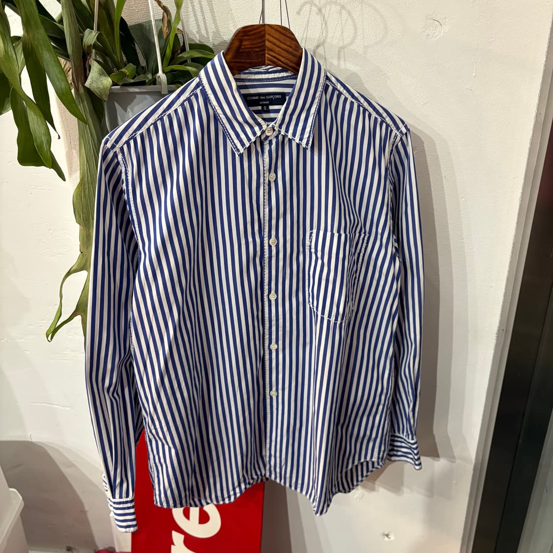 꼼데가르송 옴므 블루 스트라이프 & 화이트 스티치 셔츠 상품이미지2