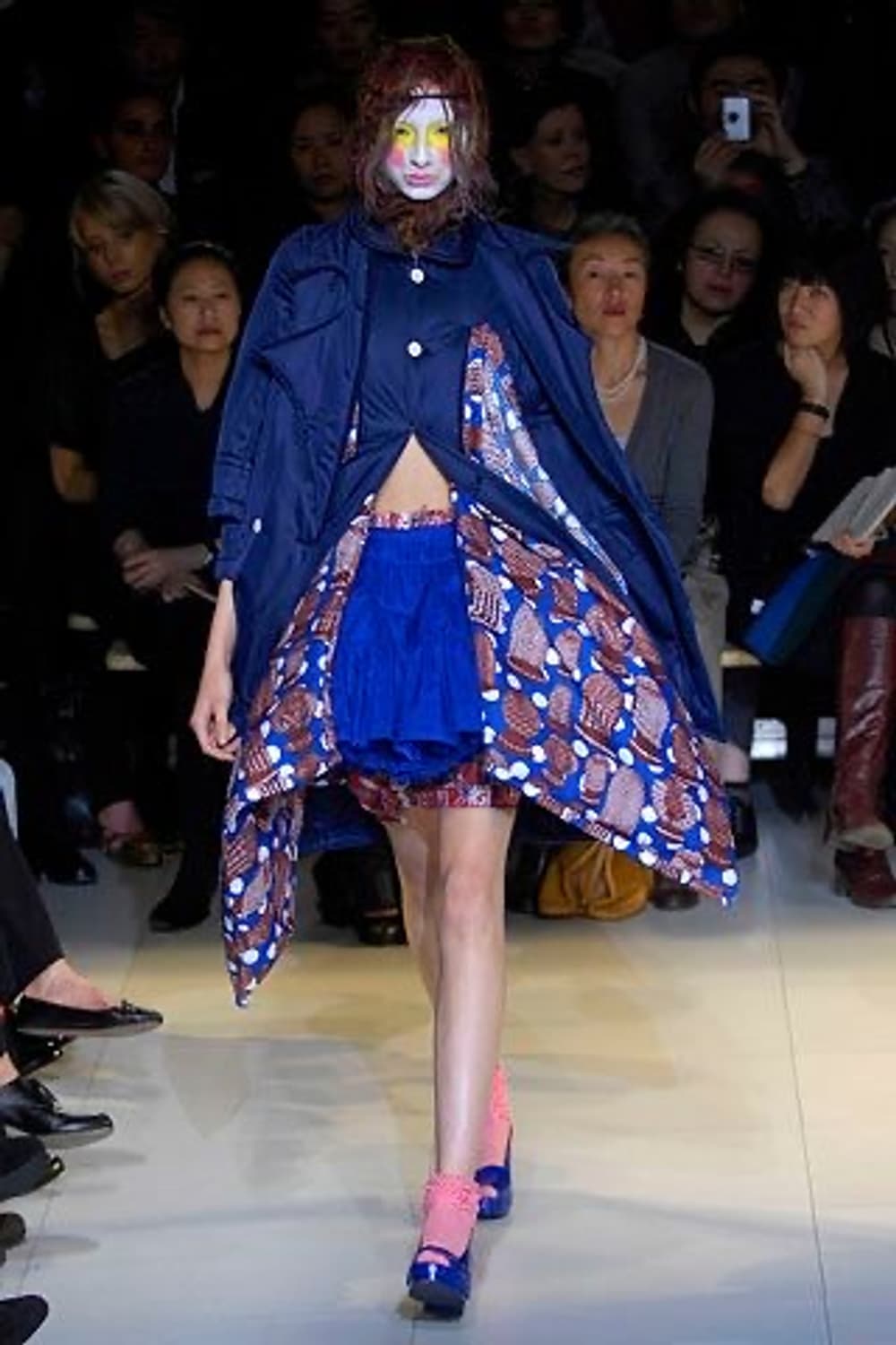 Pattern Stripe Docking Skirt Pants 상품이미지3