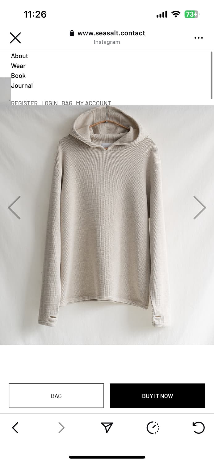 씨솔트 와플후디 오트밀 2사이즈 상품이미지1