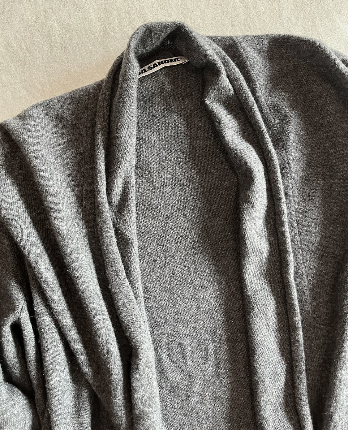 JIL SANDER wool drape cardigan grey 상품이미지5