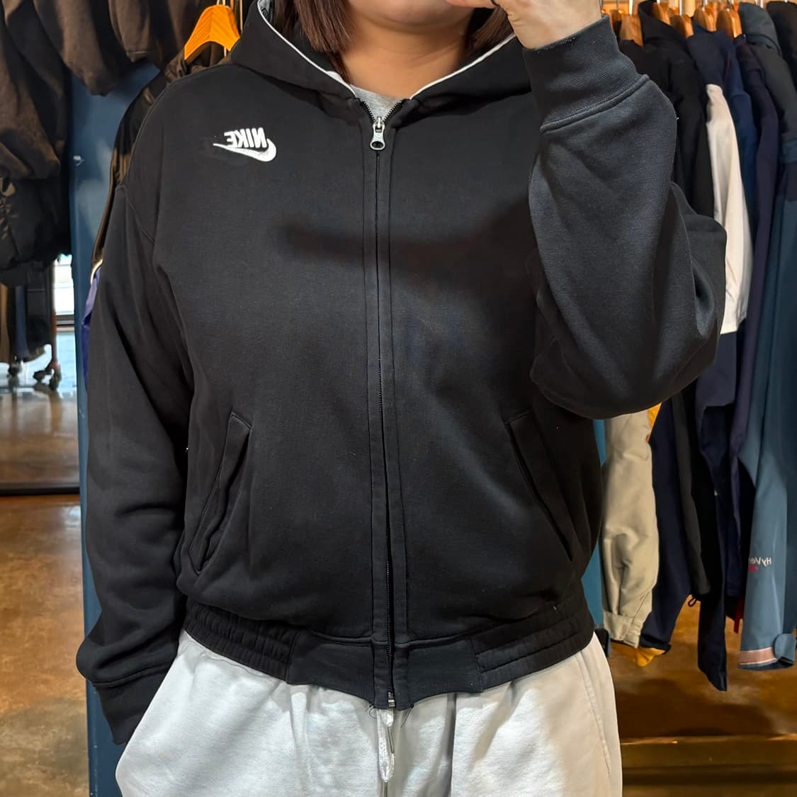 나이키 블랙 후드집업 상품이미지1