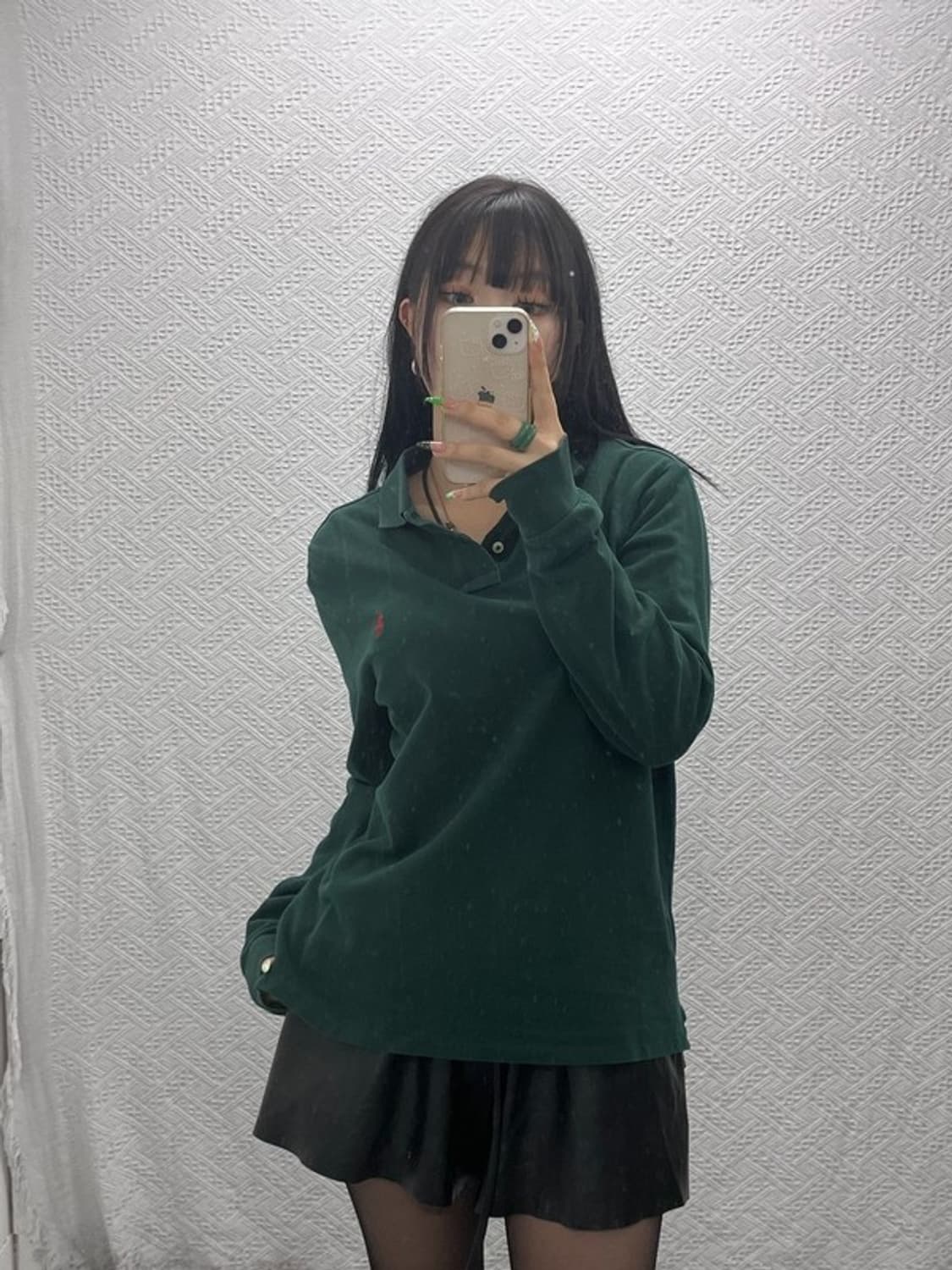 폴로 랄프로렌 레트로 빈티지 딥그린 카라 롱슬리브 M C09244 상품이미지1