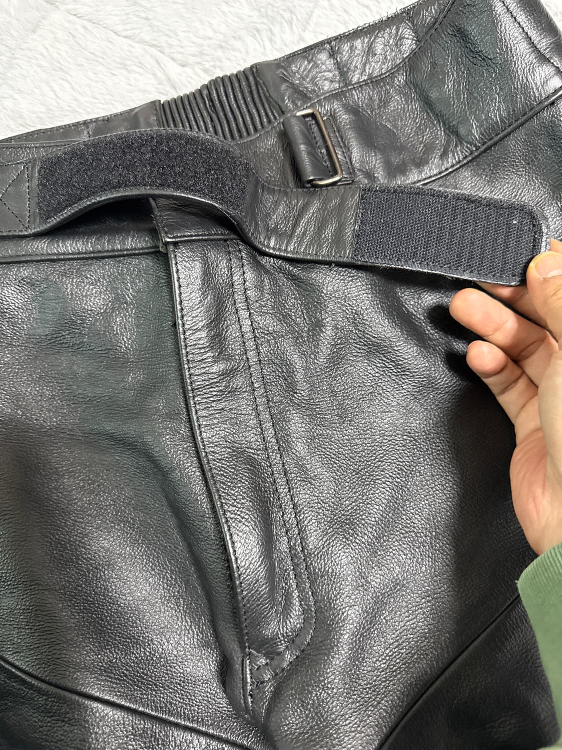 카티 스타일 무릎패널 모토 바이커 카우레더팬츠 상품이미지7