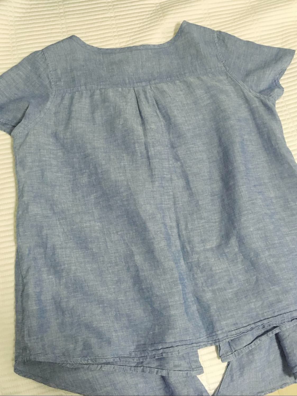 빈티지 연청 블루 바선생핏 천사핏 레이어드 블라우스 스즈코 핀터깔 상품이미지3