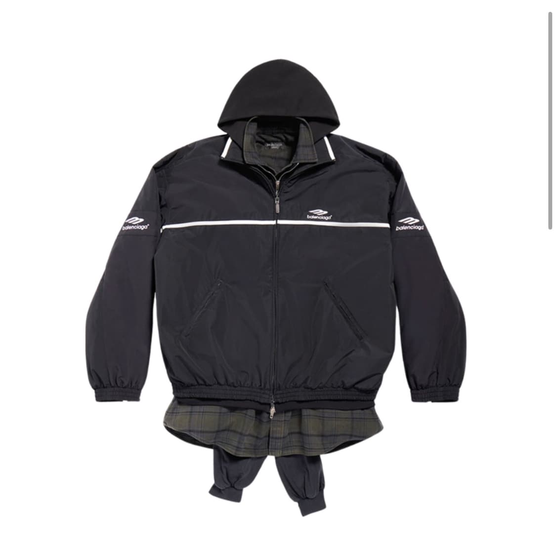 [2] 발렌시아가 3B 스포츠 아이콘 레이어드 트랙수트 자켓 블랙 상품이미지1