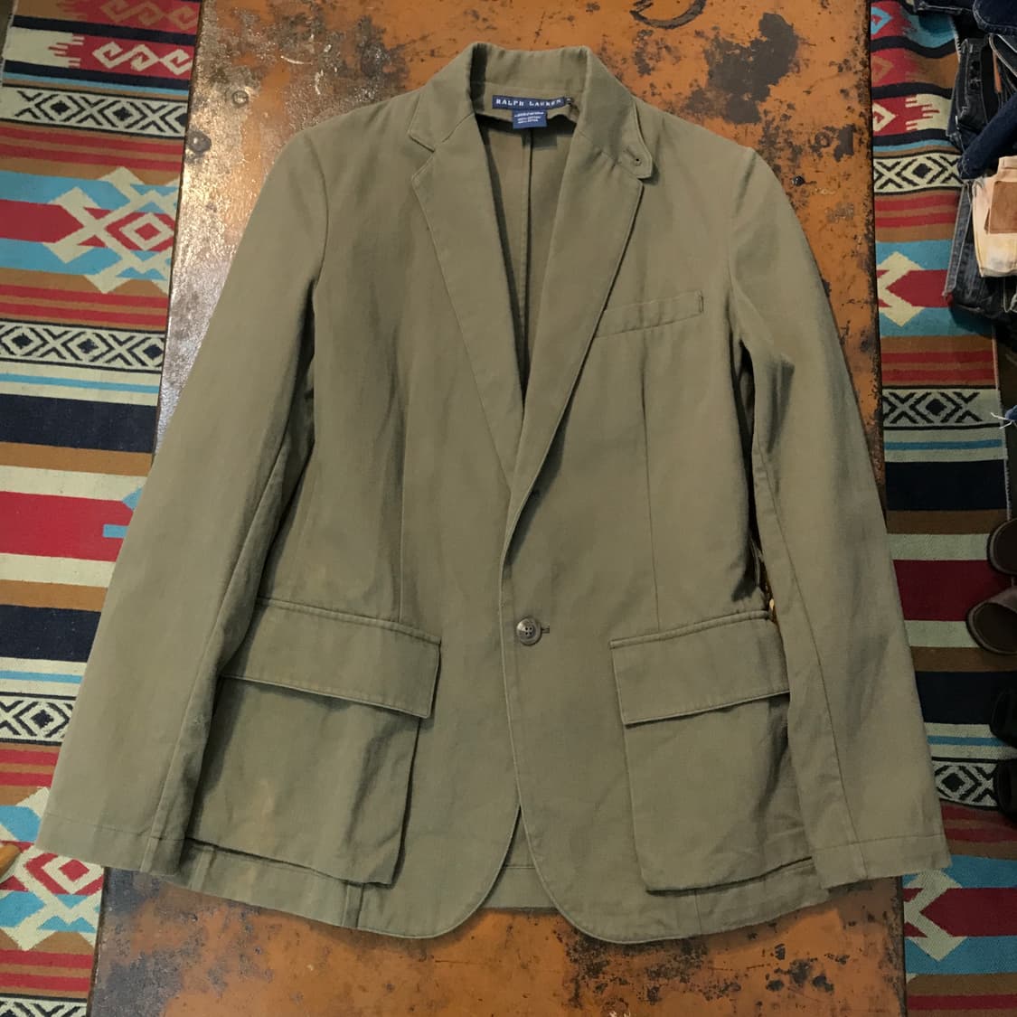 폴로랄프로렌 카키 코튼 블레이저 자켓 여성 55 사이즈 상품이미지1