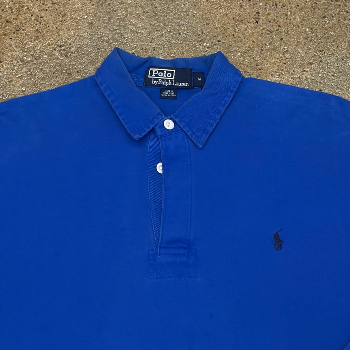 90s 미국 빈티지 폴로랄프로렌 코발트블루 럭비티 카라티  상품이미지3