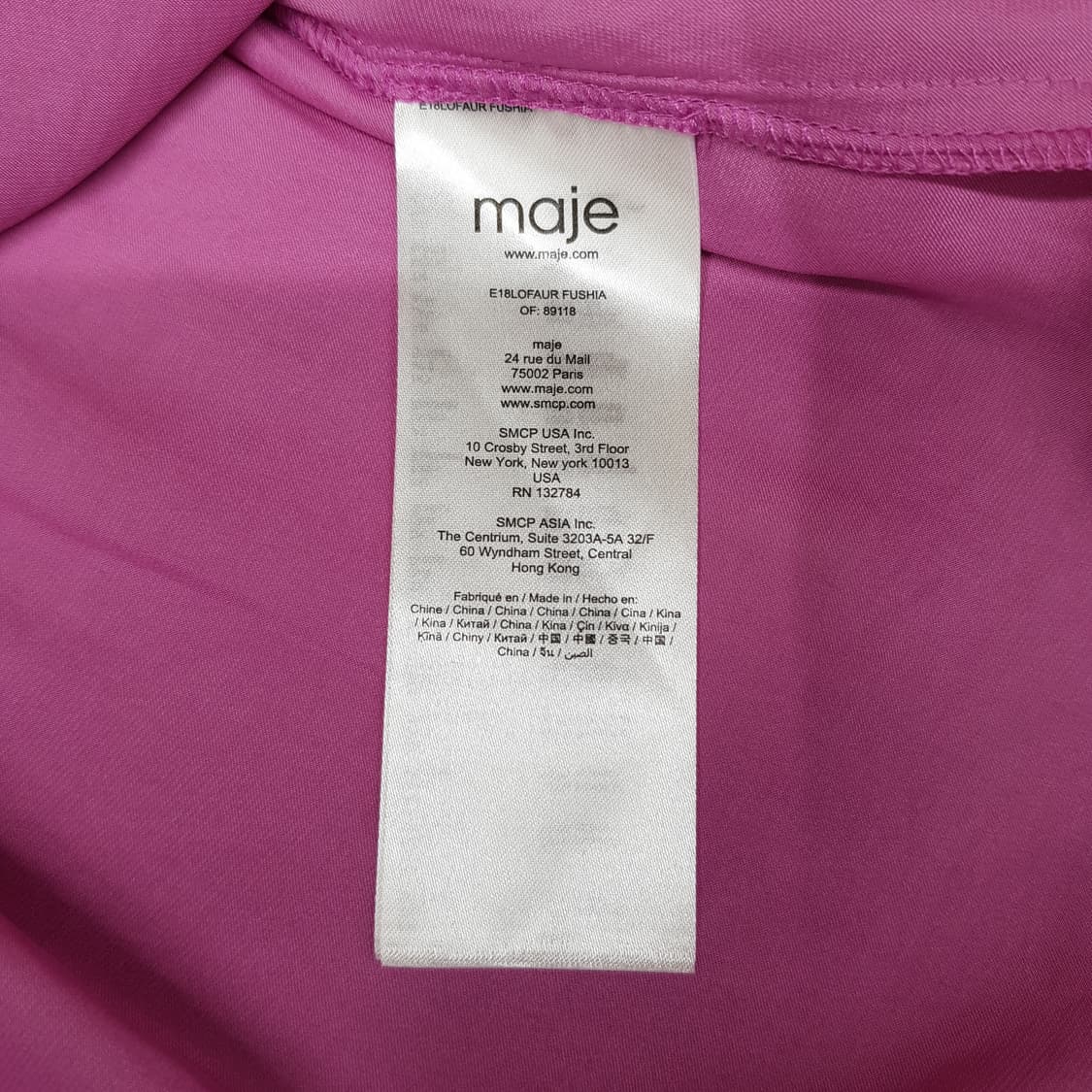 MAJE 마쥬 푸시아 스모킹 오프숄더 블라우스 1사이즈 상품이미지7