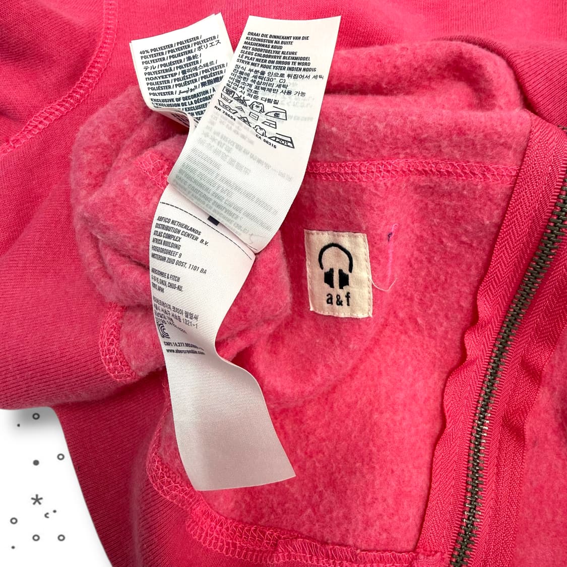 XL Abercrombie 아베크롬비 스팽글 핫핑크 후드집업 상품이미지10