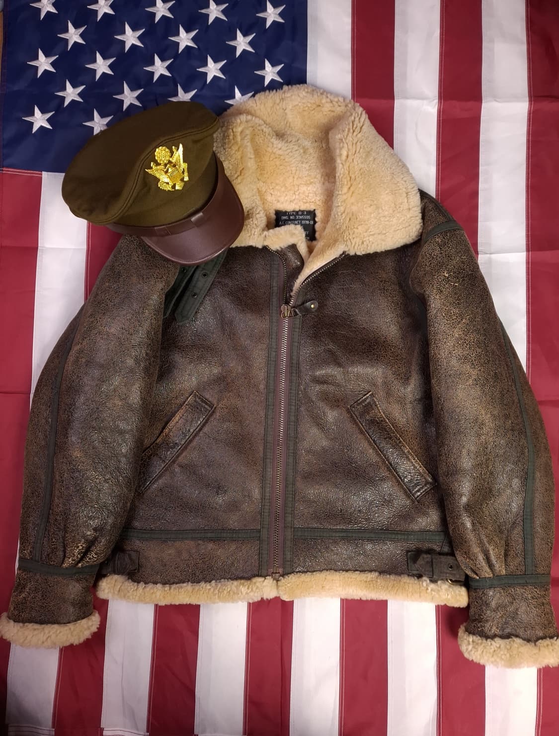 90's 미공군 B-3 TYPE 리얼레더 항공폭격기 무스탕 상품이미지1