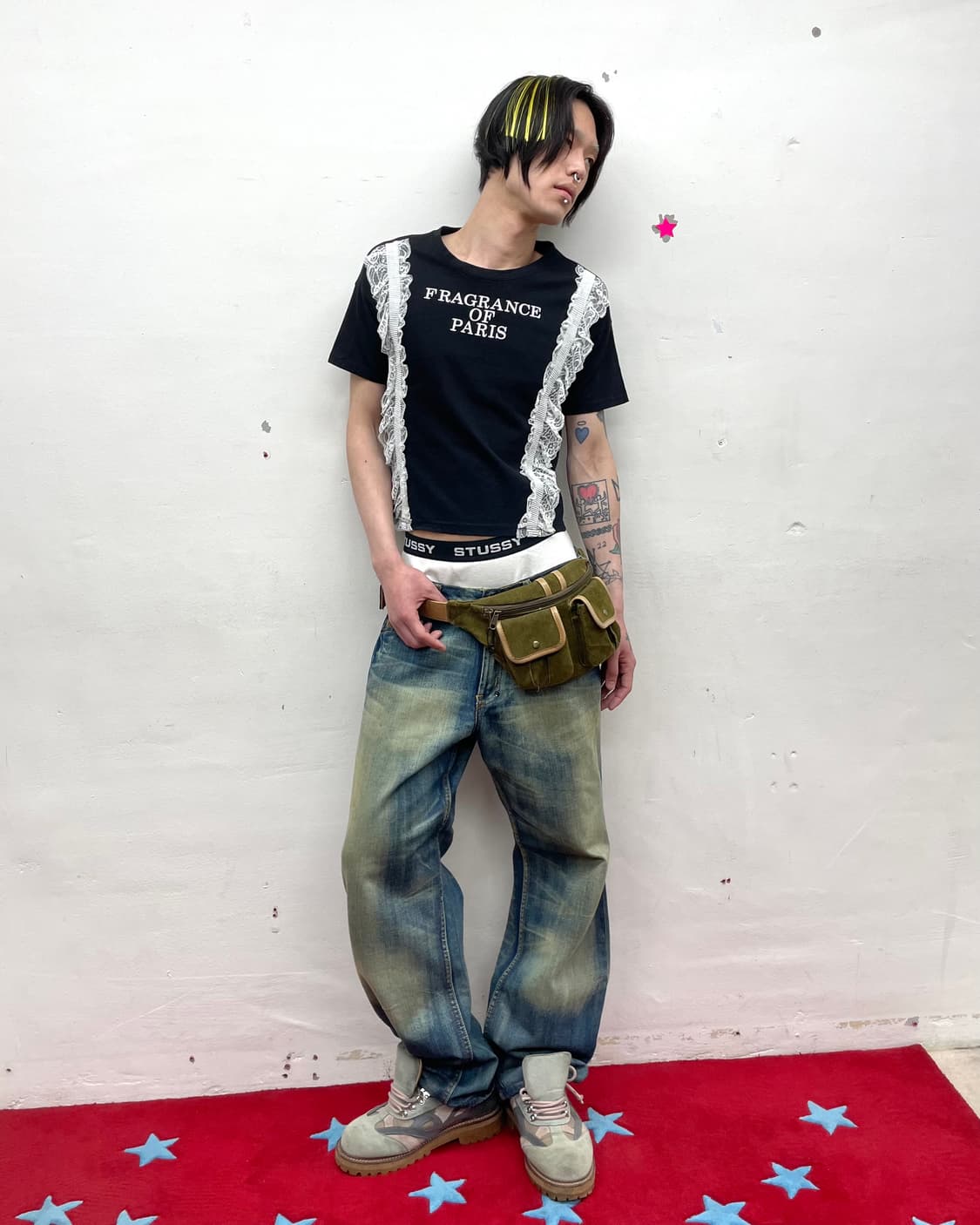 White lace black T-shirt  상품이미지5