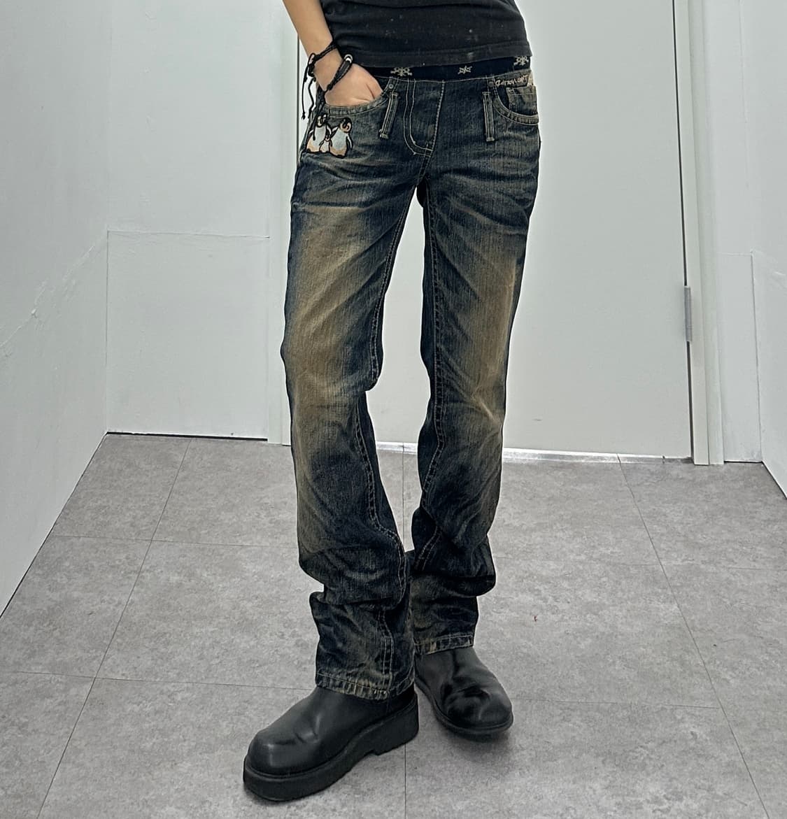 Vintage patch detail washing denim  상품이미지1