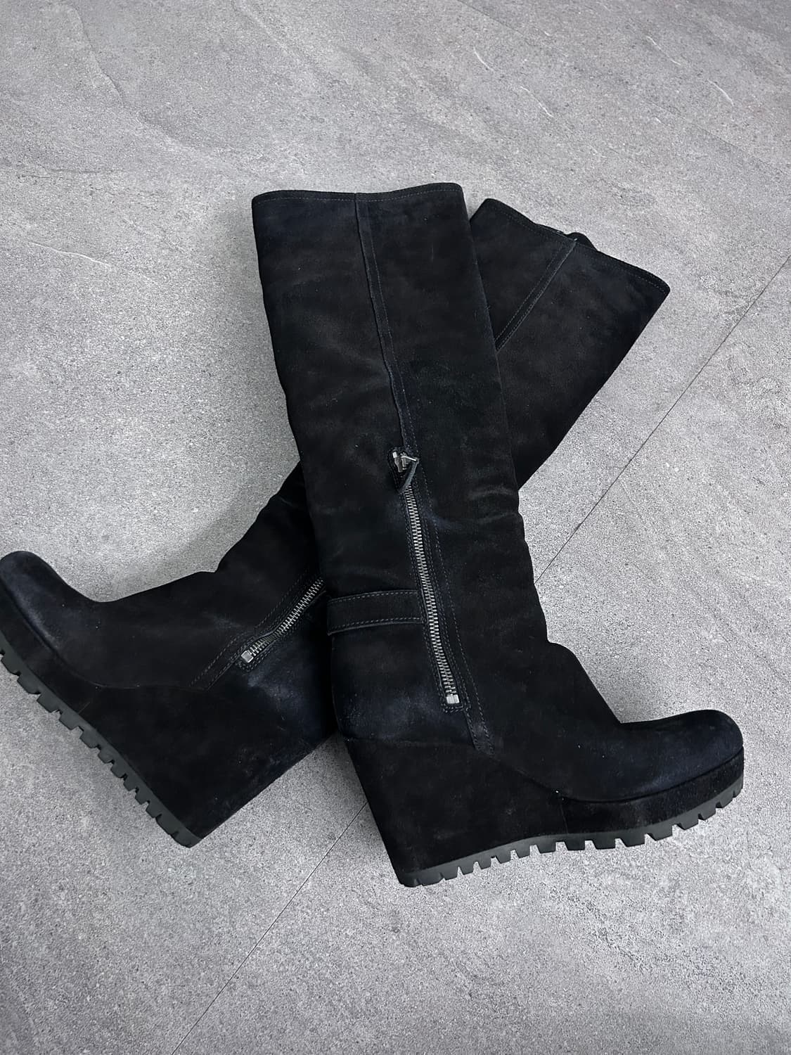 프라다 스웨이드 버클 웨지 롱 부츠 상품이미지5