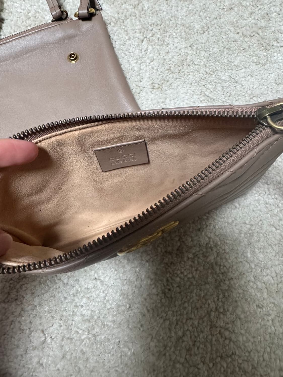 구찌 GG 마몽 마틀라세 미니 숄더백 베이지 상품이미지7