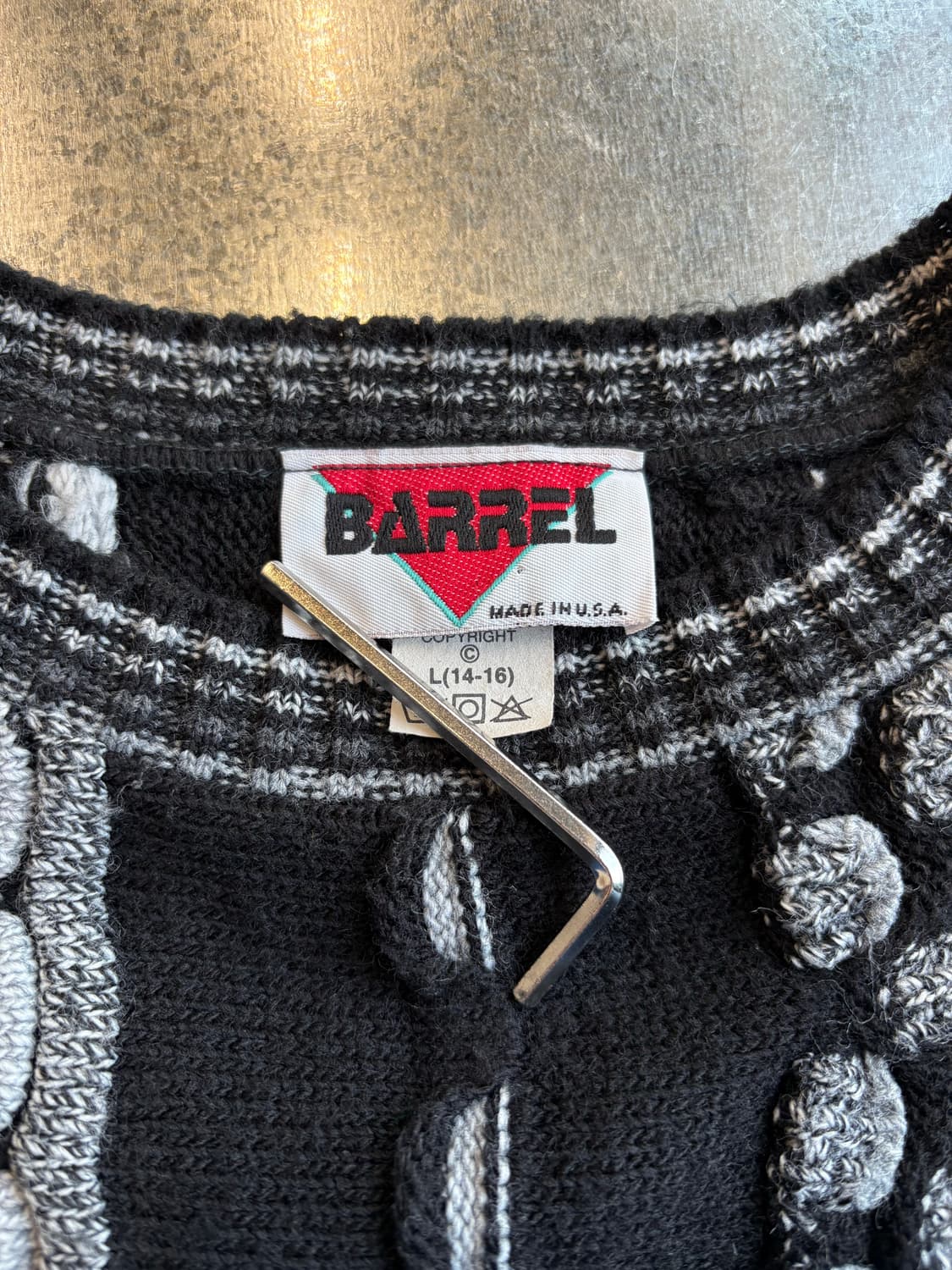 미국 생산 빈티지 패턴 아크릴 스웨터 상품이미지3