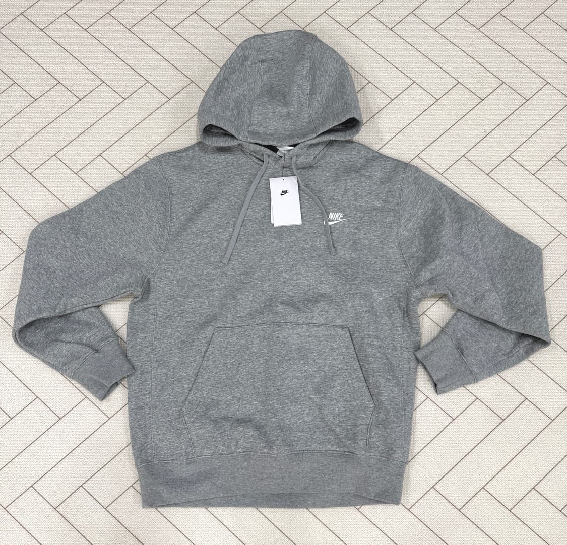 (L,XL,2XL/새상품)나이키 NSW 클럽 플리스 후드티 티셔츠 그레이 상품이미지2