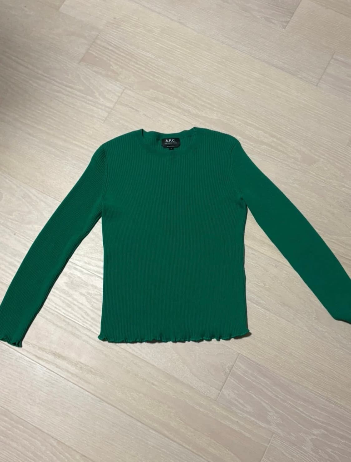 A.P.C. 녹색 리브 니트 S 상품이미지3