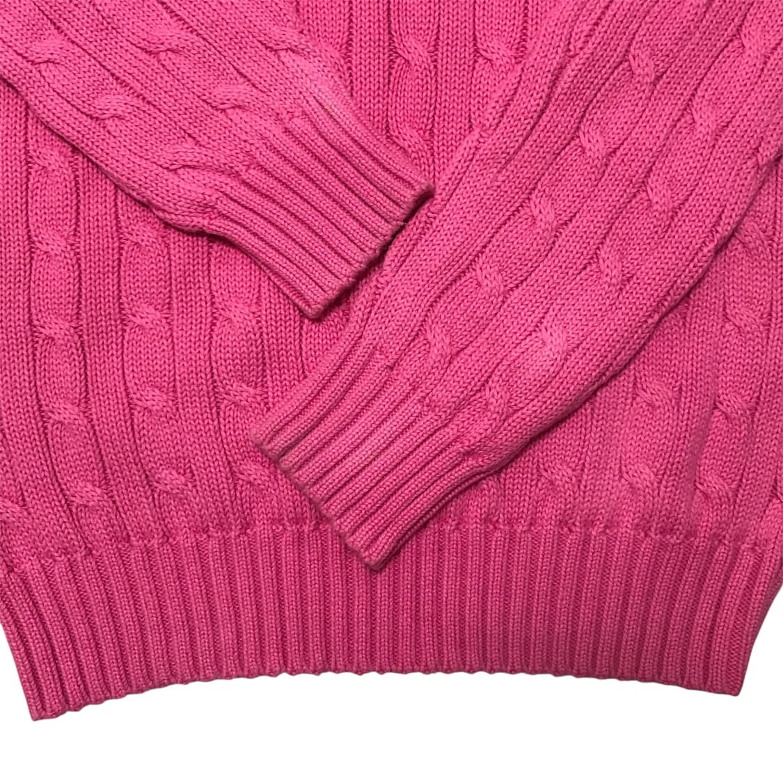 폴로 랄프 로렌 스포츠 브이넥 케이블 니트 핑크 상품이미지8