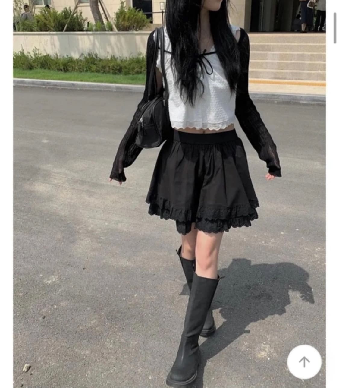 블랙 프릴 미니스커트 상품이미지4