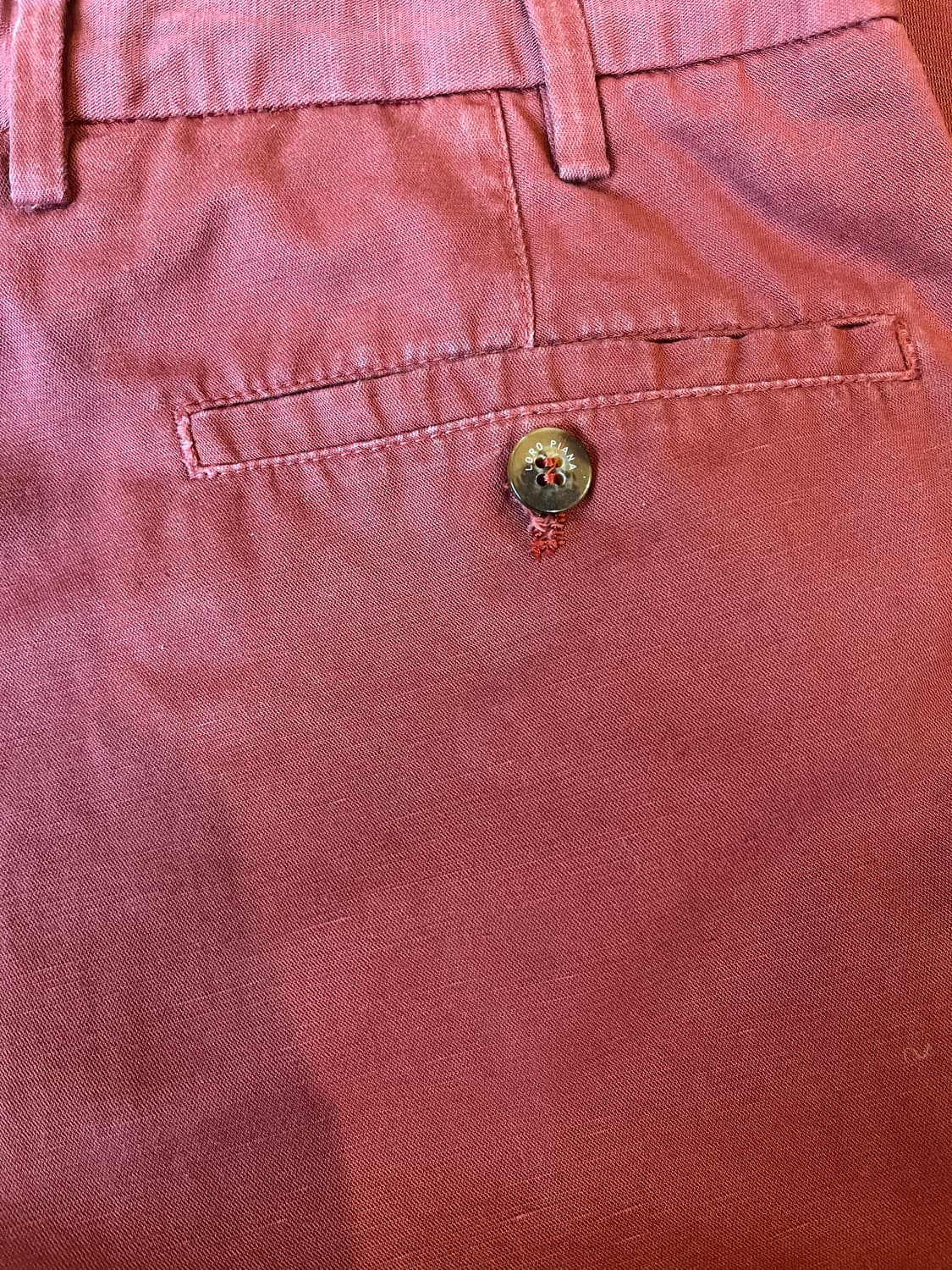 로로피아나 남성 버건디 면/린넨 바지 50(34-35인치) 상품이미지5