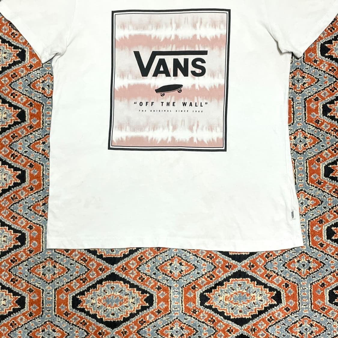 반스 프린팅 화이트 반팔티셔츠 여성S 상품이미지3