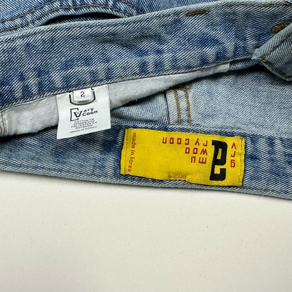 와이드핏 데님 팬츠 연청 상품이미지3