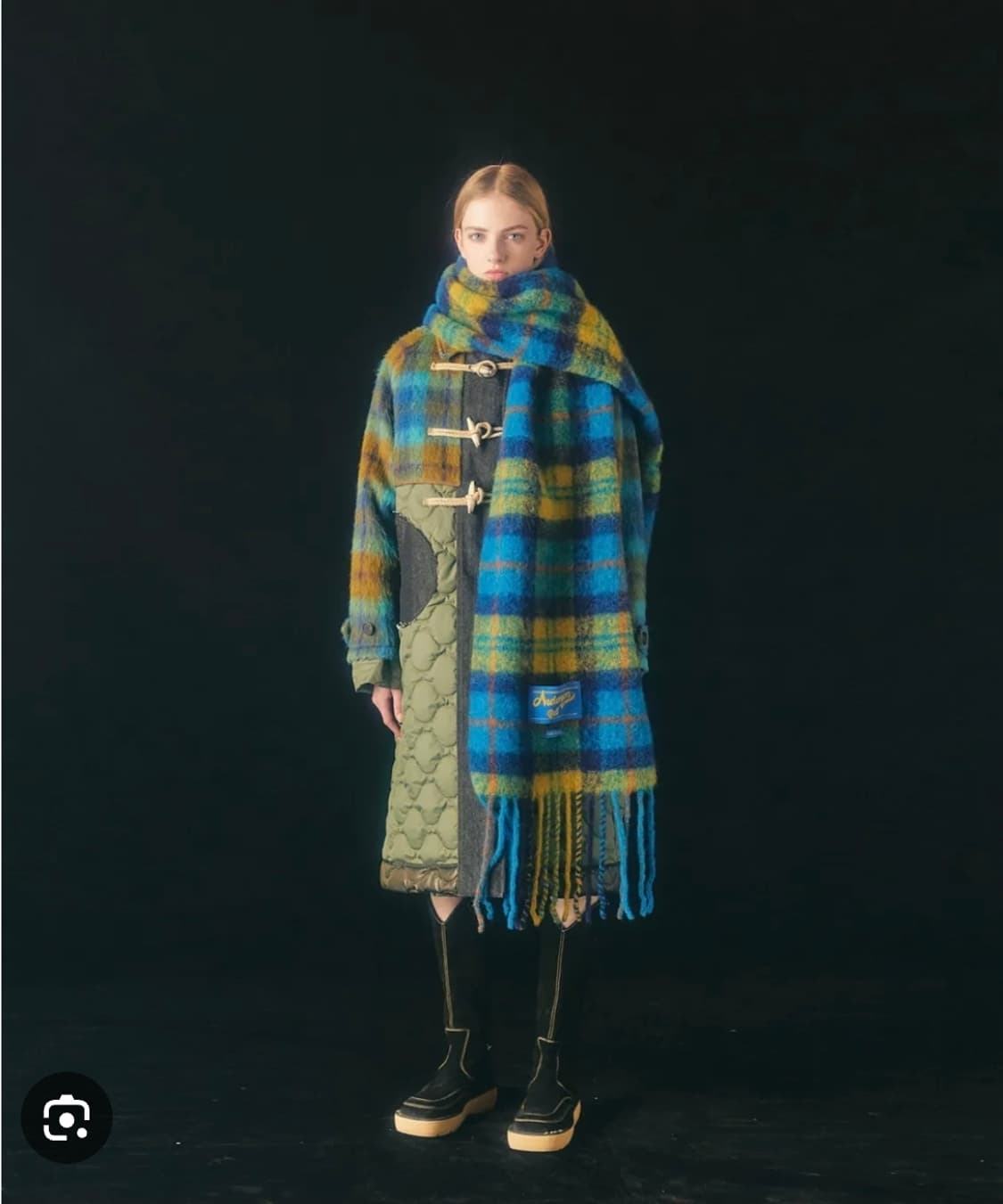 앤더슨벨 스톨라 빅 체크 머플러  상품이미지1