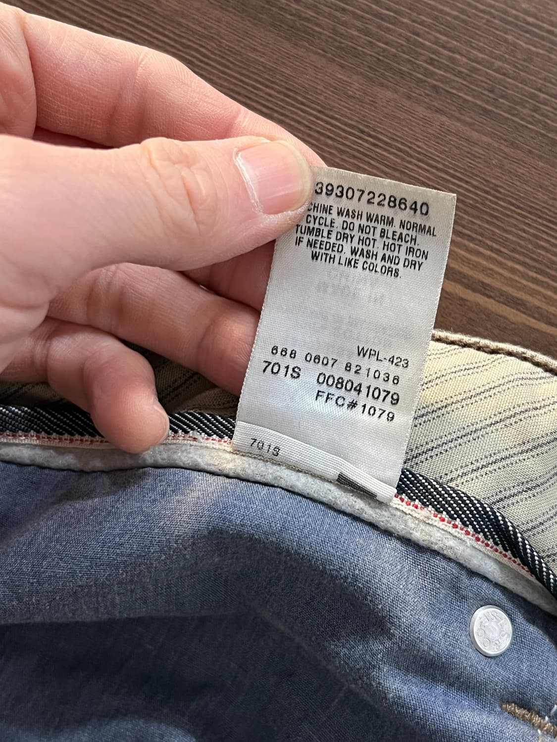 Levis 리바이스 701s 스트레이트핏 흑청 데님 팬츠 상품이미지9