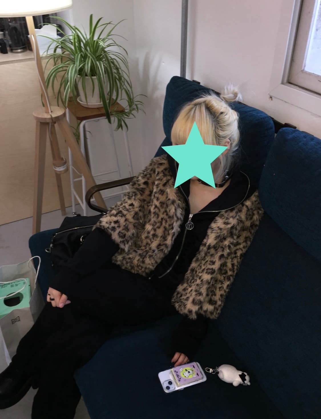 갸루 호피 레오파드 퍼자켓 상품이미지1